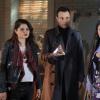 Charmed -- "The Source Awakens" -- Image Number: CMD122b_0300.jpg -- Pictured (L-R): Melonie Diaz as Mel, Rupert Evans as Harry and Sarah Jeffery as Maggie -- Photo: Robert Falconer/The CW -- ÃÂ© 2019 The CW Network, LLC. All rights reserved.