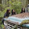 Charmed -- "Deconstructing Harry" -- Image Number: CMD204a_0326b.jpg -- Pictured (L-R): Poppy Drayton as Abigael, Melonie Diaz as Melanie, and Madeleine Mantock as Macy -- Photo: Michael Courtney/The CW -- © 2019 The CW Network, LLC. All rights reserved.