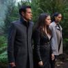 Charmed -- "Past is Present" -- Image Number: CMD207a_0754b.jpg -- Pictured (L-R): Rupert Evans as Harry, Sarah Jeffery as Maggie, and Madeleine Mantock as Macy -- Photo: Colin Bentley/The CW -- © 2019 The CW Network, LLC. All rights reserved.