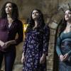 Charmed -- "Breaking the Cycle" -- Image Number: CMD213B_0336b.jpg -- Pictured (L-R): Madeleine Mantock as Macy, Melonie Diaz as Mel and Sarah Jeffery as Maggie -- Photo: Colin Bentley/The CW -- © 2020 The CW Network, LLC. All Rights Reserved.