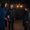 Charmed -- "Sudden Death" -- Image Number: CMD214B_0061b.jpg -- Pictured (L-R): Madeleine Mantock as Macy, Rupert Evans as Harry, Melonie Diaz as Mel and Sarah Jeffery as Maggie -- Photo: Shane Harvey/The CW -- © 2020 The CW Network, LLC. All Rights Reserved.