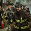 CHICAGO FIRE -- "The F is For" Episode 612 -- Pictured: (l-r) Christian Stolte as Mouch, Yuri Sardarov as Otis, Kara Killmer as Sylvie Brett -- (Photo by: Elizabeth Morris/NBC)
