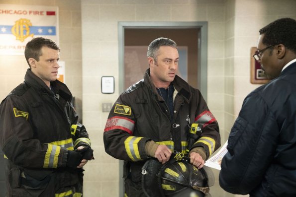 CHICAGO FIRE -- "Until The Weather Breaks" Episode 719 -- Pictured: (l-r) Jesse Spencer as Matthew Casey, Taylor Kinney as Kelly Severide -- (Photo by: Parrish Lewis/NBC)
