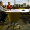 CHICAGO MED- "Infection Part II" Episode 506 -- Pictured: (l-r) Oliver Platt as Dr. Daniel Charles, S. Epatha Merkerson as Sharon Goodwin, Jason Beghe as Sgt. Hank Voight -- (Photo by: Liz SissonNBC)