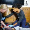 CHICAGO MED- "Infection Part II" Episode 506 -- Pictured: (l-r) Kara Killmer as Sylvie Brett, Annie Ilonzeh as Emily Foster -- (Photo by: Liz SissonNBC)