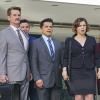 Crazy Ex-Girlfriend -- "Josh and I Go To Los Angeles!" -- Image Number: CEG113c_0177.jpg -- Pictured (L-R): Pete Gardner as Darryl, David Hull as White Josh, Vincent Rodriguez III as Josh, Rachel Bloom as Rebecca and Donna Lynne Champlin as Paula -- Photo: Danny Feld/The CW -- ÃÂ© 2016 The CW Network, LLC. All rights reserved.