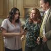 Crazy Ex-Girlfriend -- "Oh Nathaniel, It\'s On!" -- Image Number: CEG310a_0213.jpg -- Pictured (L-R): Rachel Bloom as Rebecca, Donna Lynne Champlin as Paula and Pete Gardner as Darryl -- Photo: Michael Yarish/The CW -- ÃÂ© 2018 The CW Network, LLC. All Rights Reserved.