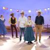 Crazy Ex-Girlfriend -- "I\'m So Happy For You" -- Image Number: CEG405b_0003.jpg -- Pictured (L-R): Rachel Bloom as Rebecca, Clark Moore as AJ, David Hull as White Josh, Esther Povitsky as Maya, Pete Gardner as Darryl and Michael McMillian as Tim -- Photo: Eddy Chen/The CW -- ÃÂ© 2018 The CW Network, LLC. All Rights Reserved.