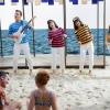 Crazy Ex-Girlfriend -- "I See You" -- Image Number: CEG406b_0081.jpg -- Pictured (L-R): Scott Michael Foster as Nathaniel, Rachel Bloom as Rebecca, Vella Lovell as Heather and Donna Lynne Champlin as Paula -- Photo: Greg Gayne/The CW -- ÃÂ© 2018 The CW Network, LLC. All Rights Reserved.