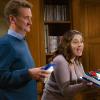 Crazy Ex-Girlfriend -- "I Can Work With You" -- Image Number: CEG410a_0396.jpg -- Pictured (L-R): Pete Gardner as Darryl and Rachel Bloom as Rebecca -- Photo: Paul Sarkis/The CW -- ÃÂ© 2019 The CW Network, LLC. All Rights Reserved.