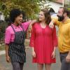 Crazy Ex-Girlfriend -- "I Have To Get Out" -- Image Number: CEG413a_0057.jpg -- Pictured (center): Rachel Bloom as Rebecca -- Photo: Scott Everett White/The CW -- ÃÂ© 2019 The CW Network, LLC. All Rights Reserved.