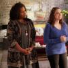 Crazy Ex-Girlfriend -- "I\'m In Love" -- Image Number: CEG417a_0192.jpg -- Pictured (L-R): Michael Hyatt as Dr. Akopian and Rachel Bloom as Rebecca -- Photo: Greg Gayne/The CW -- ÃÂ© 2019 The CW Network, LLC. All rights reserved.