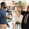 Tramell Tillman as Steven, Joy Nash as Plum Kettle - Dietland _ Season 1, Episode 1 - Photo Credit: Patrick Harbron/AMC