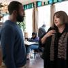 Tramell Tillman as Steven, Joy Nash as Plum Kettle - Dietland _ Season 1, Episode 1 - Photo Credit: Patrick Harbron/AMC