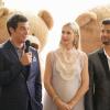 Dynasty -- "The Butler Did It"-- Image Number: DYN203a_0186b.jpg -- Pictured (L-R): James Mackay as Steven, Kelly Rutherford as Melissa Daniels and Rafael De La Fuente as Sammy Jo -- Photo: Annette Brown/The CW -- ÃÂ© 2018 The CW Network, LLC. All Rights Reserved