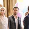 Dynasty -- "The Butler Did It"-- Image Number: DYN203a_0373b.jpg -- Pictured (L-R): Kelly Rutherford as Melissa Daniels, Rafael De La Fuente as Sammy Jo and James Mackay as Steven -- Photo: Annette Brown/The CW -- ÃÂ© 2018 The CW Network, LLC. All Rights Reserved