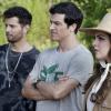 Dynasty -- "Snowflakes in Hell"-- Image Number: DYN204a_0033cr2.jpg -- Pictured (L-R): Rafael De La Fuente as Sammy Jo, James Mackay as Steven and Elizabeth Gillies as Fallon -- Photo: Jace Downs/The CW -- ÃÂ© 2018 The CW Network, LLC. All Rights Reserved