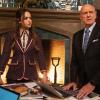 Dynasty -- "What Sorrows Are You Drowning?" -- Image Number: DYN310a_0615b2.jpg -- Pictured (L-R): Elizabeth Gillies as Fallon and Alan Dale as Anders -- Photo: Josh Stringer/The CW -- © 2020 The CW Network, LLC.