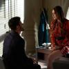 Dynasty -- "A Wound That May Never Heal" -- Image Number: DYN311a_0263b.jpg -- Pictured (L-R):  Rafael De La Fuente as Sammy Jo and Elizabeth Gillies as Fallon -- Photo: Bob Mahoney/The CW -- © 2020 The CW Network, LLC. All Rights Reserved