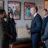 "Alma Matters" -- Holmes\' tentative reconciliation with his father suffers a setback when Holmes and Watson discover Morland has been keeping a secret that threatens all of their safety. Also, Holmes and Watson investigate two murders connected to a for-profit college and its illegal recruitment practices, on ELEMENTARY, Thursday, Jan. 28 (10:00-11:00 PM, ET/PT) on the CBS Television Network. pictured (L-R)  Jon Michael Hill as  Detective Marcus Bell , Lucy Liu  as Joan Watson, Tate Donovan as Wilson Trager , Richard H. Blake as Josh, Lawyer  and John Skelley as  Bill, Lawyer  Photo: Michael Parmelee/ CBS ÃÂ©2015 CBS Broadcasting Inc. All Rights Reserved.