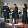 "High Heat" -- Holmes and Watson investigate the murder of a man Sherlock considered one of New York\'s worst private investigators.  Also, as Holmes stews over being beaten by Shinwell, he decides to take out his aggression by dismantling a local organization of private investigators, on ELEMENTARY, Sunday, April 9 (10:00-11:00 PM, ET/PT) on the CBS Television Network. Pictured (L-R)   Aidan Quinn as  Captain Thomas Gregson,  Jon Michael Hill  as   Detective Marcus Bell and  Lucy Liu  as  Joan Watson,   Photo: Michael Parmelee/CBS ÃÂ©2017 CBS Broadcasting, Inc. All Rights Reserved