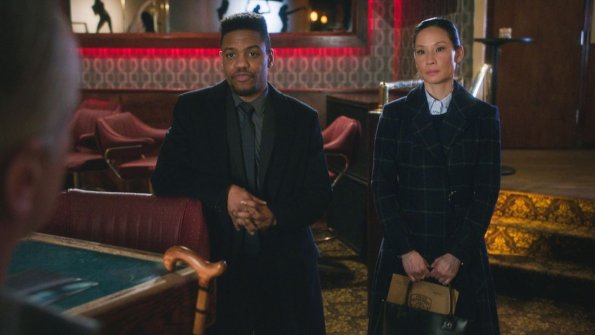 "Moving Targets" -- When a reality show contestant is murdered, Holmes and Watson zero in on another competitor as a suspect, a former war criminal who may be the most skilled killer they\'ve ever pursued. Also, for the first time since he attacked Sherlock, Shinwell reaches out to Joan to ask for a favor, on ELEMENTARY, Sunday, May 7 (10:00-11:00 PM, ET/PT) on the CBS Television Network. Series star Lucy Liu directed the episode.  Pictured Jon Michael Hill as Detective Marcus Bell and Lucy Liu as Joan Watson  Photo: Best Possible Screen Grab/CBS ÃÂ©2017 CBS Broadcasting, Inc. All Rights Reserved