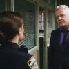 "Give Me the Finger" -- Holmes and Watson enter the world of nuclear security when they investigate the murder of an ex-Yakuza gang member. Also, Captain Gregson is blindsided by a stunning personal confession from his daughter, Hannah (Liza J. Bennett), a police sergeant, on ELEMENTARY, Monday, June 4, 2018 (10:00-11:00, ET/PT), on the CBS Television Network. Jonny Lee Miller makes his directorial debut for television with this episode. Pictured (L-R) Liza J. Bennett as  Hannah Gregson and Aidan Quinn as Captain Tommy Gregson  Photo: Best Possible Screen Grab/CBS ÃÂ©2017 CBS Broadcasting, Inc. All Rights Reserved
