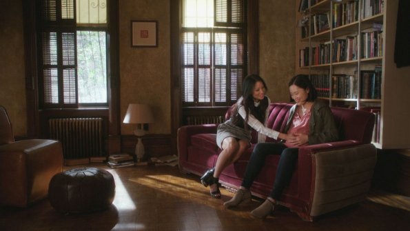 "Sand Trap" -- Holmes and Watson\'s search for the killer of a woman found encased in cement takes them inside the clean technology industry. Also, Watson takes a giant leap forward regarding her interest in adoption, on ELEMENTARY, Monday, June 18 (10:00-11:00, ET/PT), on the CBS Television Network. Pictured (L-R)  Lucy Liu as Joan Watson and Michele Selene Ang as Kelsey Chapman Photo: Best Possible Screen Grab/CBS ÃÂ©2018 CBS Broadcasting, Inc. All Rights Reserved
