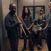Jenna Elfman as June, Danay Garcia as Luciana, Daryl "Chill" Mitchell as Wendell, Mo Collins as Sarah, Lennie James as Morgan Jones - Fear the Walking Dead _ Season 4, Episode 15 - Photo Credit: Ryan Green/AMC