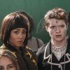 Heather McNamara (l-Jasmine Mathews) and Heather Duke (r-Brendan Scannell) fashionably mourn the loss of their best friend Heather Chandler in  HEATHERS is a new pitch-black comedy series based on the movie of the same name which premieres on Paramount Network starting Wednesday, March 7 at 10 PM, ET/PT.