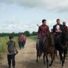 Aramis Knight as M.K., Daniel Wu as Sunny, and Marton Csokas as Quinn - Into the Badlands _ Season 1, Episode 4 - Photo Credit: Patti Perret/AMC