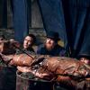 Daniel Wu as Sunny, Nick Frost as Bajie, George Sear as Arthur - Into the Badlands _ Season 3, Episode 3 - Photo Credit: Aidan Monaghan/AMC