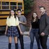 Legacies -- "Since When Do You Speak Japanese?" -- Image Number: LGC204b_0741b.jpg -- Pictured (L-R): Kaylee Bryant as Josie, Aria Shahghasemi as Landon, Danielle Rose Russell as Hope, and Matthew Davis as Alaric -- Photo: Jace Downs/The CW -- © 2019 The CW Network, LLC. All rights reserved.