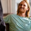 Wyatt Russell as Sean "Dud" Dudley, Sonya Cassidy as Liz Dudley - Lodge 49 _ Season 1, Episode 1 - Photo Credit: Jackson Lee Davis/AMC