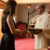 Sonya Cassidy as Liz Dudley, Alvin L. Hysing as Monsignor Guzman - Lodge 49 _ Season 1, Episode 3 - Photo Credit: Jackson Lee Davis/AMC
