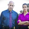 Frank Agnew (Mark Strong) and Dani (Athena Karkanis) - Low Winter Sun_Season 1, Episode 1_"Pilot" - Photo Credit: Alicia Gbur/AMC