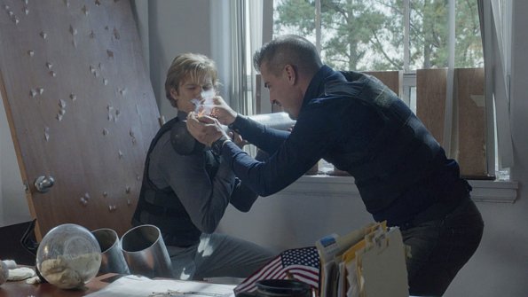 "Chisel" -- With only a chisel and matchbook, MacGyver and team must defend themselves the U.S. embassy workers in Latvia from extremists who are attempting to retrieve their leader. Also, Bozer faces a big decision now that he knows who Mac really is, on MACGYVER, Friday, Nov. 18 (8:00-9:00 PM, ET/PT) on the CBS Television Network. Pictured: Lucas Till, George Eads. Photo: CBS ÃÂ©2016 CBS Broadcasting, Inc. All Rights Reserved