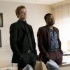 "Roulette Wheel + Wire" -- Using cuff links and wire, MacGyver and the team go undercover in a high stakes casino to steal diamonds from a vault before a terrorist group gets there first and trades the jewels for a weapon of mass destruction, on MACGYVER, Friday, Oct. 13 (8:00-9:00 PM, ET/PT) on the CBS Television Network. Pictured: Lucas Till, Justin Hires   Photo: Quantrell Colbert/CBS ÃÂ©2017 CBS Broadcasting, Inc. All Rights Reserved