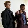 "Roulette Wheel + Wire" -- Using cuff links and wire, MacGyver and the team go undercover in a high stakes casino to steal diamonds from a vault before a terrorist group gets there first and trades the jewels for a weapon of mass destruction, on MACGYVER, Friday, Oct. 13 (8:00-9:00 PM, ET/PT) on the CBS Television Network. Pictured: Lucas Till, Justin Hires   Photo: Quantrell Colbert/CBS ÃÂ©2017 CBS Broadcasting, Inc. All Rights Reserved