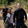 "Skull + Electromagnet" -- The team is pulled away from their Halloween plans when they head into the dreaded Bermuda Triangle to retrieve the Vice President\'s son after his plane goes down with a mysterious prisoner on board, on MACGYVER, Friday, Oct. 27 (9:00-10:00 PM, ET/PT) on the CBS Television Network. Pictured: Tristin Mays, Justin Hires, George Eads  Photo: Guy D\'Alema/CBS ÃÂ©2017 CBS Broadcasting, Inc. All Rights Reserved