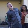 "Riley + Airplane" -- When Matty and the team search for a former government tech who stole classified intel and has been evading capture, they reunite with the Coltons, the family of bounty hunters, who are pursuing the same man for different reasons, on MACGYVER, Friday, March 30 (8:00-9:00 PM, ET/PT) on the CBS Television Network. Pictured:    George Eads, Javicia Leslie  Photo: Annette Brown/CBS ÃÂ©2018 CBS Broadcasting, Inc. All Rights Reserved