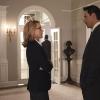 "Waiting for Taleju"--On the heels of the debacle with Russia, Elizabeth finds herself pushed out of the President\'s inner circle. Also, when incriminating photos of Stevie and Harrison surface, Elizabeth and Henry must deal with the aftermath and try to protect their daughter, on MADAM SECRETARY, Sunday, Oct 25 (8:00--9:00 PM, ET/PT) on the CBS Television Network. Pictured L-R: TÃÂ©a Leoni as Elizabeth McCord and Julian Acosta as Craig Sterling Photo: Sarah Shatz/CBS ÃÂ©2015 CBS Broadcasting, Inc. All Rights Reserved