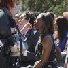"You Say You Want a Revolution"--Behind the scenes on the set of the CBS drama  MADAM SECRETARY Sunday, Nov 15 (8:30--9:30 PM, ET, 8:00--9:00 PM, PT) on the CBS Television Network. Pictured: Patina Miller (center)  Photo: Sarah Shatz/CBS ÃÂ©2015 CBS Broadcasting, Inc. All Rights Reserved