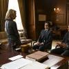 "Russian Roulette"--Shortly before Elizabeth is set to deliver a speech at the UN accusing Russia for the attack of Air Force One,  Henry shares information with her that makes her question the theory, on MADAM SECRETARY, Sunday, Nov 29 (8:30--9:30 PM, ET, 8:00--9:00 PM, PT) on the CBS Television Network.Pictured L-R: TÃÂ©a Leoni as Elizabeth McCord, Geoffrey Arend as Matt Mahoney, and Sebastian Arcelus as Jay Whitman Photo: Sarah Shatz/CBS ÃÂ©2015 CBS Broadcasting, Inc. All Rights Reserved