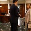 "Swept Away"-- Elizabeth\'s landmark global climate treaty with more than 200 countries is jeopardized when China threatens to back out due to her meeting with an ailing Dalai Lama. Also, Henry worries about his undercover operative\'s safety, and Jay is surprised when Abby serves him with a custody agreement for their daughter, on MADAM SECRETARY, Sunday, March 19 (9:00-10:00 PM, ET/PT) on the CBS Television Network. Pictured L-R: Erich Bergen as Blake Moran and TÃÂ©a Leoni as Elizabeth McCord Photo: Sarah Shatz/CBS ÃÂ©2016 CBS Broadcasting, Inc. All Rights Reserved