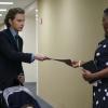 "The Seventh Floor"- Elizabeth and her team work to secure the release of an American journalist held hostage in the Sudan, on MADAM SECRETARY, Sunday, May 7 (9:00-10:00 PM, ET/PT) on the CBS Television Network. Pictured L-R: Sebastian Arcelus as Jay Whitman and Patina Miller as Daisy Grant Photo: Sarah Shatz/CBS ÃÂ©2017 CBS Broadcasting, Inc. All Rights Reserved