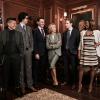 Pictured (L-R) Sara Ramirez as Kat Sandoval, Geoffrey Arend as Matt Mahoney, Erich Bergen as Blake Moran, TÃÂ©a Leoni as Elizabeth McCord,Sebastian Arcelus as Jay Whitman and Patina Miller as Daisy Grant star in CBS\'s drama MADAM SECRETARY airing on Sundays  on the CBS Television Network. Photo: David Needleman/CBS ÃÂ©2017 CBS Broadcasting, Inc. All Rights Reserved