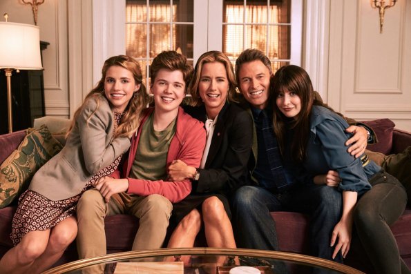 Pictured (L-R) Wallis Currie-Wood as  Stephanie "Stevie" McCord, Evan Roe as Jason McCord, TÃÂ©a Leoni as Elizabeth McCord, Tim Daly as Henry McCord and  Kathrine Herzer as Alison McCord,   star in  CBS\'s drama MADAM SECRETARY airing on Sundays  on the CBS Television Network. Photo: David Needleman/CBS ÃÂ©2017 CBS Broadcasting, Inc. All Rights Reserved