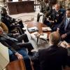 "Persona Non Grata" -- Elizabeth is determined to continue to hold a human trafficking conference in Kyrgyzstan despite the inappropriate actions by a U.S. ambassador. Also, Elizabeth and Henry worry about Alison when she keeps coming home from college, on MADAM SECRETARY, Sunday, Nov. 5 (10:30-11:30 PM, ET/10:00-11:00 PM, PT) on the CBS Television Network. Pictured (l-r)  ÃÂ½eljko Ivanek as Russell Jackson,  Keith Carradine as President Conrad Dalton and TÃÂ©a Leoni as Elizabeth McCord Photo: Jeff Neumann/CBS ÃÂ©2017 CBS Broadcasting, Inc. All Rights Reserved