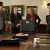 "Minefield" -- Secretary of State McCord reluctantly agrees to host a holiday party in the hopes of persuading senators in attendance to pass a treaty that requires countries to destroy landmines.  Also, Henry tries to find evidence that the Senate Majority Leader exchanged information with the Russians, on MADAM SECRETARY, Sunday, Dec. 10 (10:00-11:00 PM, ET/PT) on the CBS Television Network. Pictured (L-R) Geoffrey Arend as (]Matt Mahoney, Sebastian Arcelus as Jay Whitman , TÃÂ©a Leoni as Elizabeth McCord, Erich Bergen as Blake Moran and Sara Ramirez as Kat Sandoval  Photo: Myles Aronowitz /CBS 2017ÃÂ©CBS Broadcasting Inc. All Rights Reserved